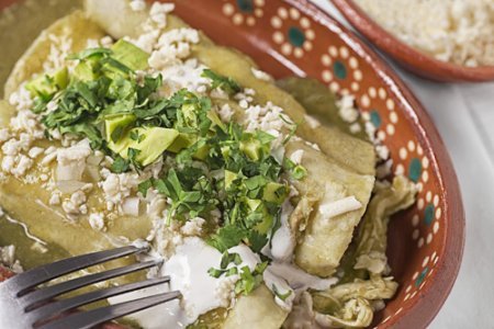 Green Enchiladas with Chicken