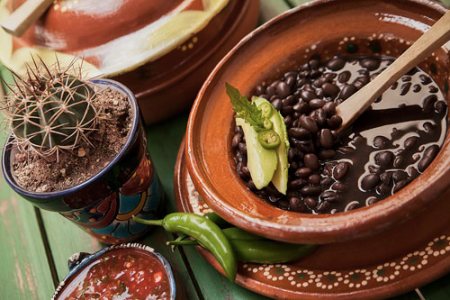 Pot Beans in a clay plate