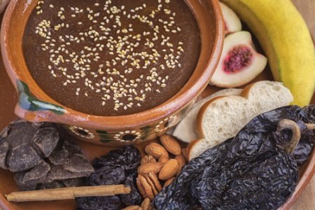 The Mole from Xico presented with many of the ingredients that are used in its preparation