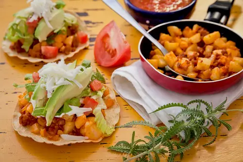 Chorizo and Potatoes Tostadas